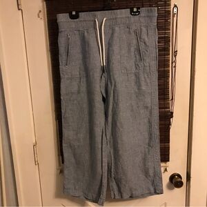 ATHLETA Cabo Linen Wide Leg Pant 12P Chambray